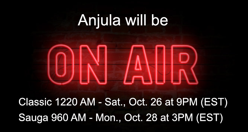 Anjula will be on air on these radio stations